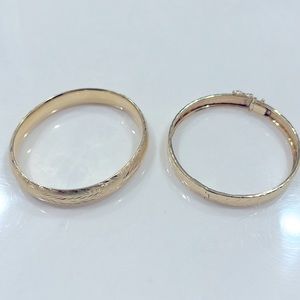 2 14k gold bangle bracelets
